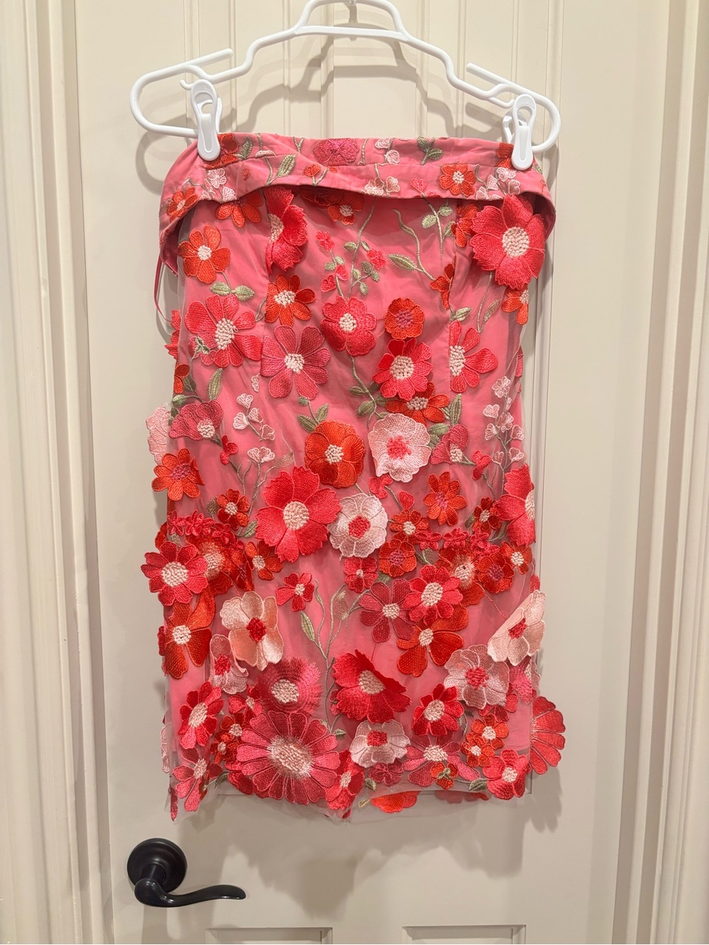 Altar'd State Pink Strapless Floral Appliqué Dress - Picture 1 of 2